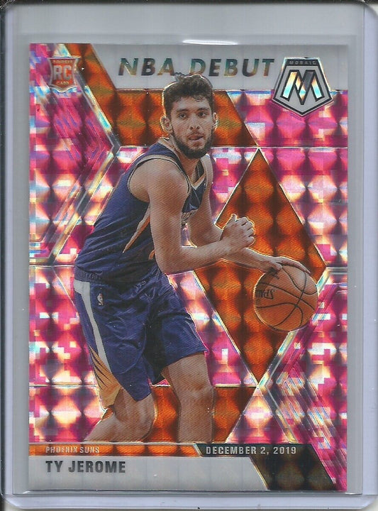 TY JEROME 2019-20 PANINI MOSAIC NBA DEBUT CAMO PINK PRIZM ROOKIE RC SUNS #273