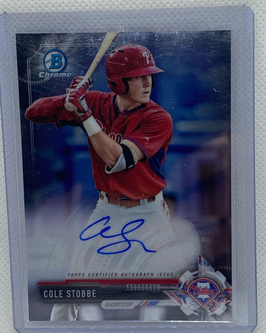 COLE STOBBE 2017 TOPPS BOWMAN CHROME ON CARD AUTO #CPA-CS