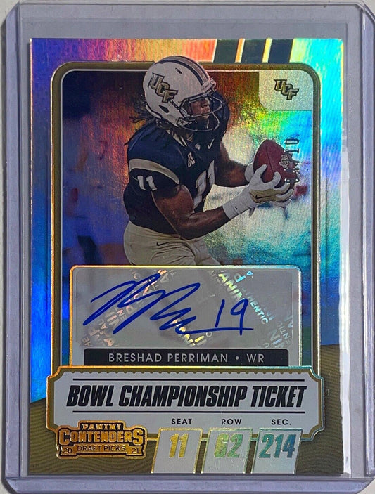 BRESHAD PERRIMAN 2021 CONTENDERS DRAFT BOWL CHAMPIONSHIP TICKET AUTO RC #D 04/10