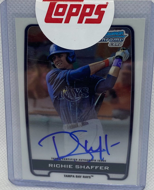 RICHIE SHAFFER 2012 TOPPS BOWMAN CHROME 1ST PROSPECT ON CARD AUTO #BCA-RS