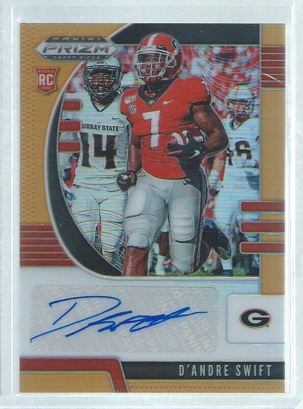 D'ANDRE SWIFT 2020 PANINI PRIZM DRAFT PICKS AUTO ORANGE RC #D 82/149