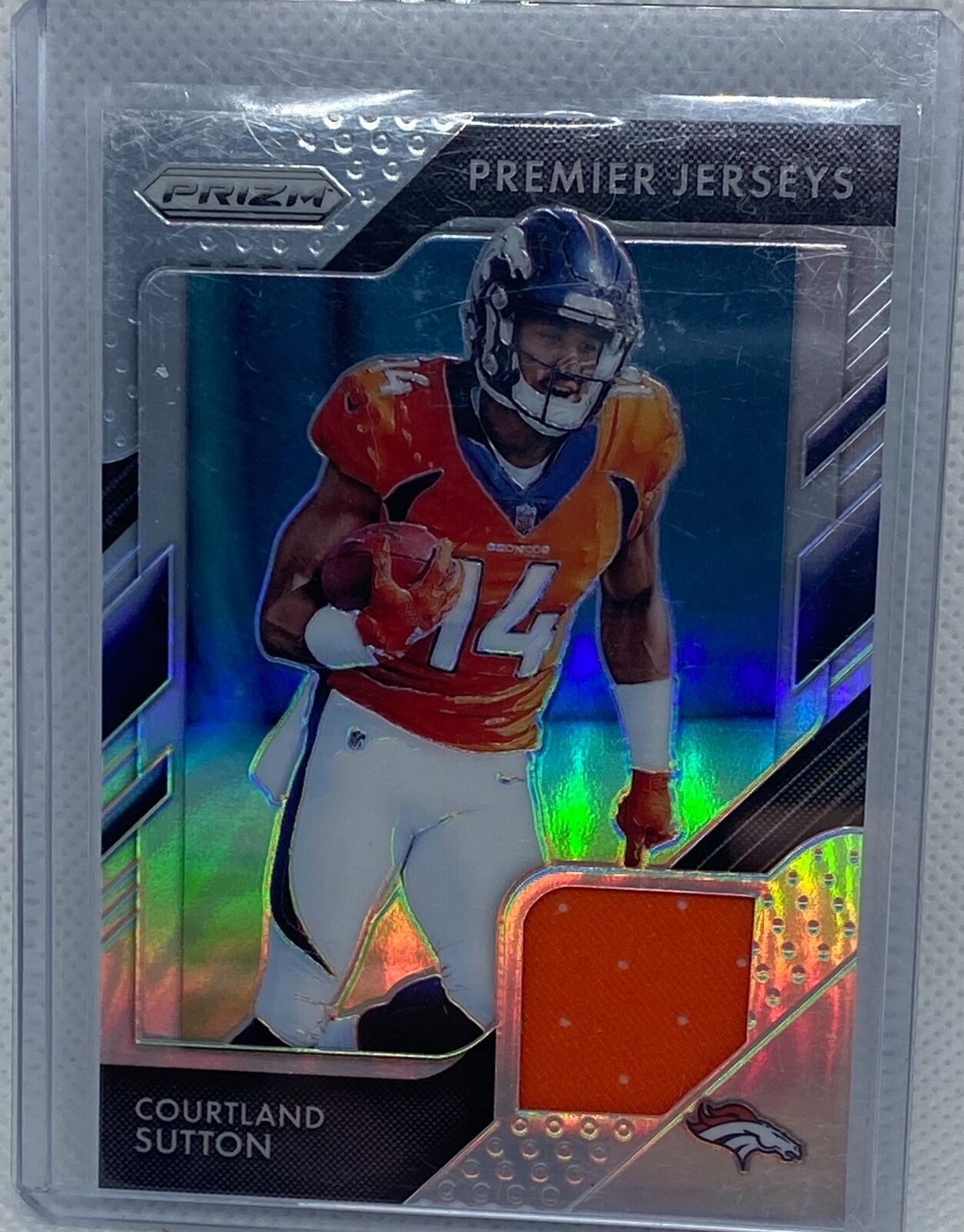 COURTLAND SUTTON 2018 PANINI PRIZM PREMIER JERSEY SILVER PRIZM RC #15