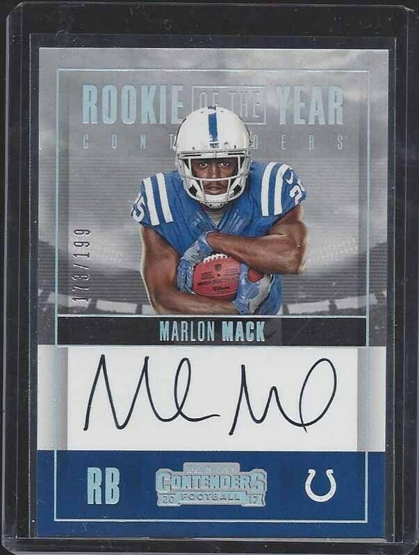 MARLON MACK 2017 CONTENDERS ROOKIE OF THE YEAR ROY ON CARD AUTO RC #D 173/199