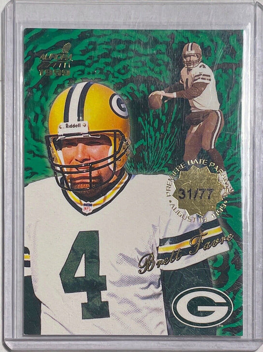 BRETT FAVRE 1999 AURORA PREMIER DATE PARALLEL #D 31/77