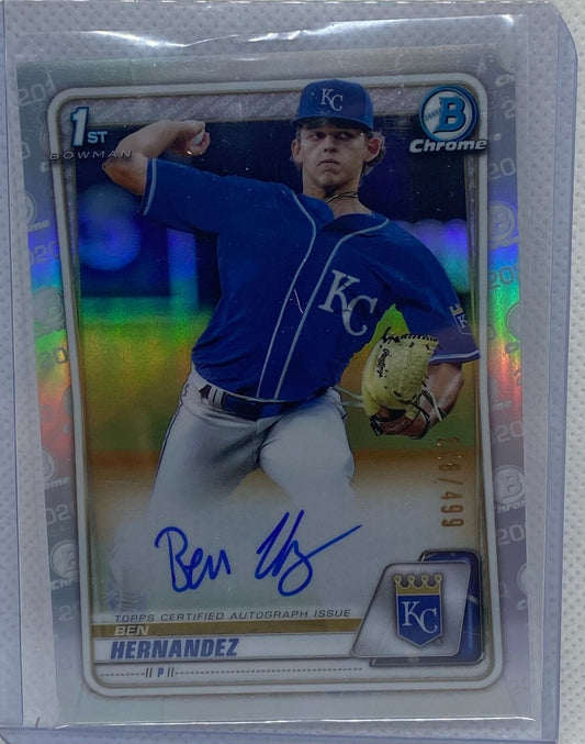 BEN HERNANDEZ 2020 TOPPS 1ST BOWMAN CHROME PROSPECTS REFRACTOR AUTO #D 248/499