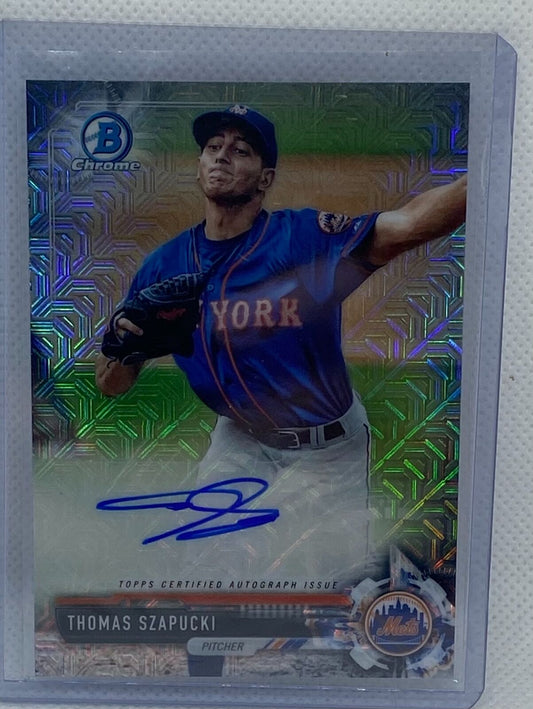 THOMAS SZAPUCKI 2017 TOPPS BOWMAN CHROME MEGA REFRACTOR ON CARD AUTO #BMA-TS