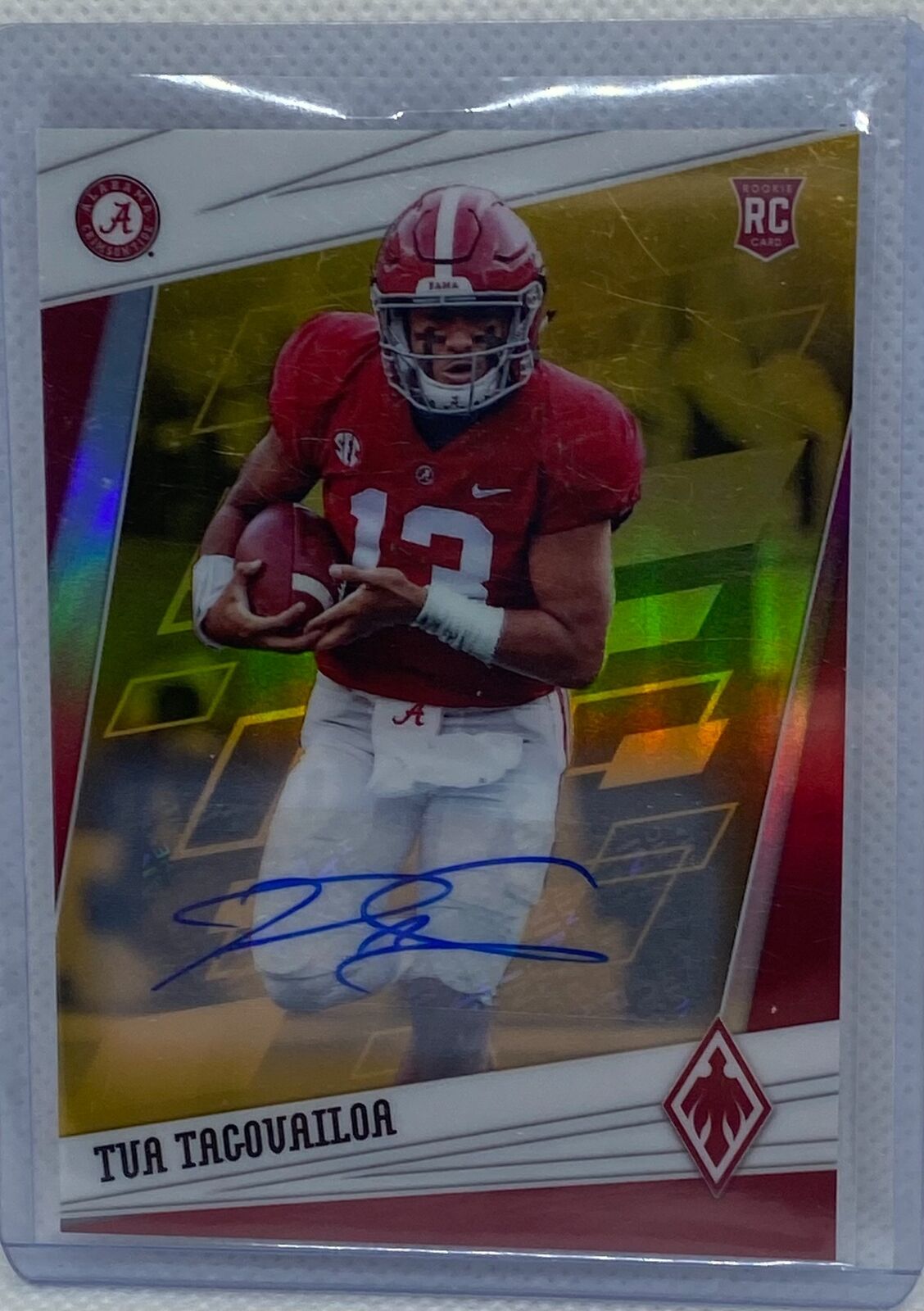 TUA TAGOVAILOA 2020 PANINI CHRONICLES PHOENIX GOLD PRIZM ROOKIE AUTO RC #D 10/10