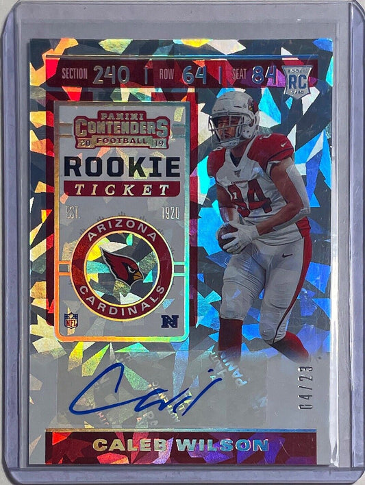 CALEB WILSON 2019 CONTENDERS ROOKIE TICKET CRACKED ICE AUTO ROOKIE RC #D 04/23