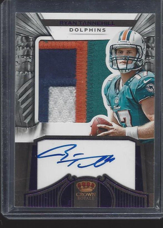 RYAN TANNEHILL 2012 CROWN ROYALE PURPLE SILHOUETTE JUMBO PATCH AUTO RC #D 15/25