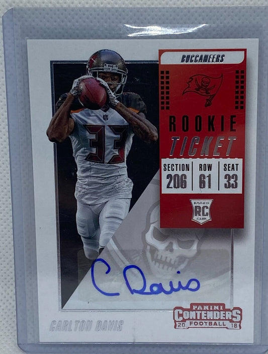 CARLTON DAVIS 2018 PANINI CONTENDERS ROOKIE TICKET AUTO RC #164