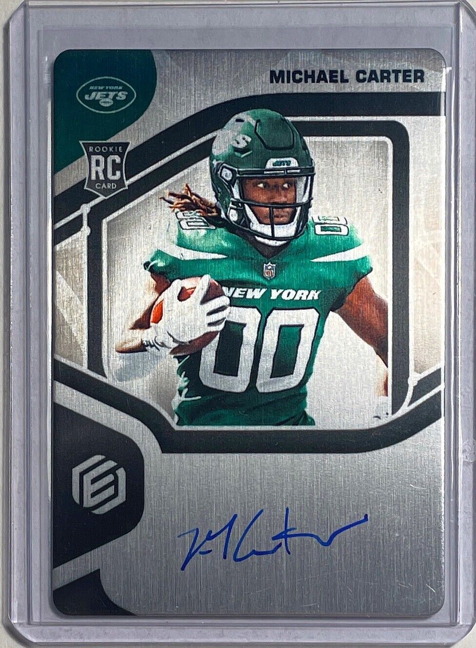 MICHAEL CARTER 2021 PANINI ELEMENTS ON CARD AUTO ROOKIE RC #D 64/199