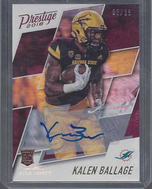 KALEN BALLAGE 2018 PRESTIGE XTRA POINTS SILVER ROOKIE AUTO RC #D 7/25