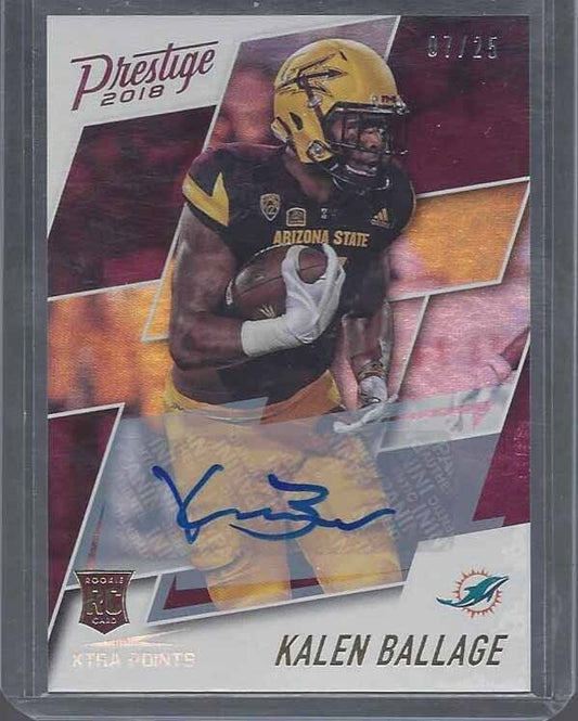 KALEN BALLAGE 2018 PRESTIGE XTRA POINTS SILVER ROOKIE AUTO RC #D 7/25