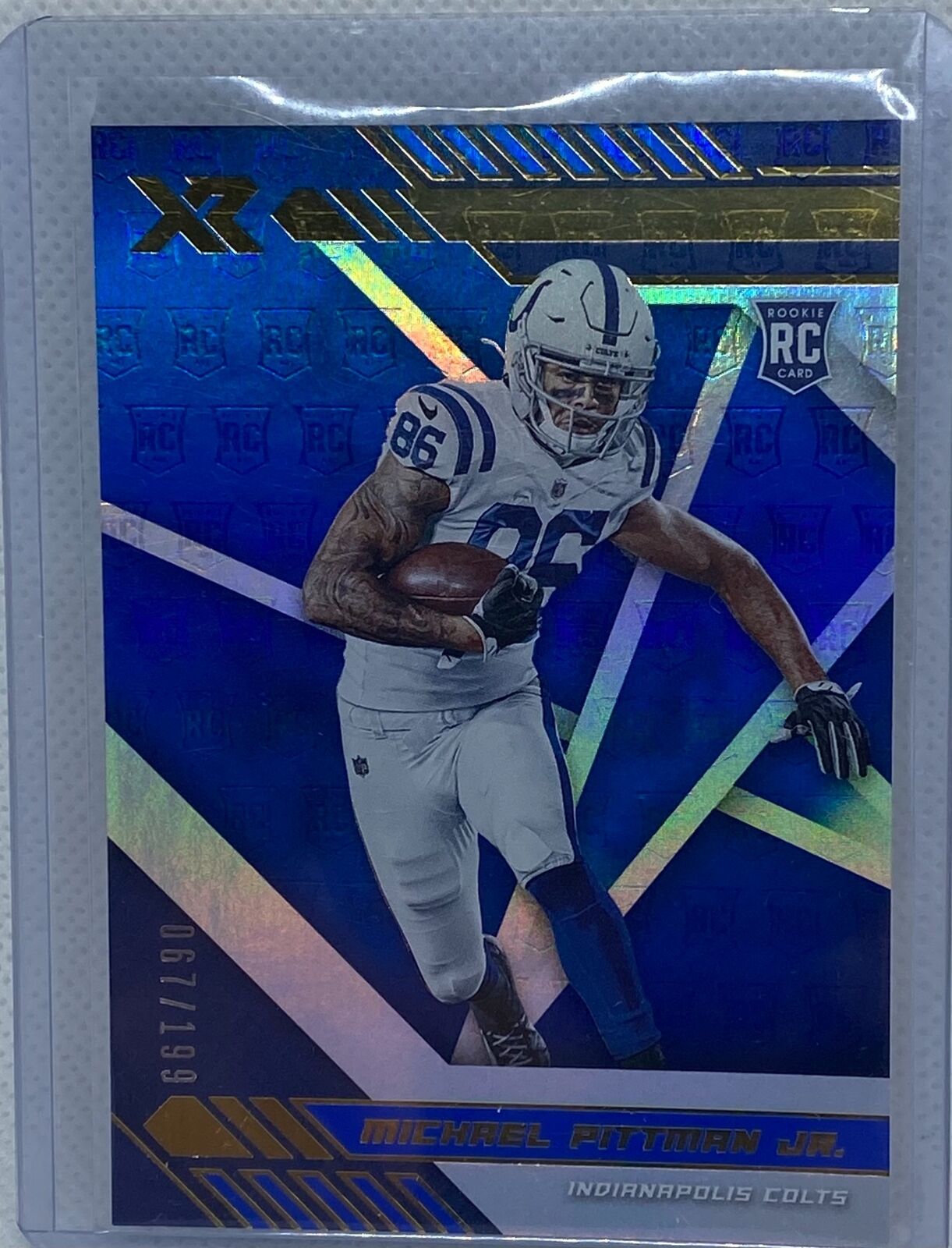 MICHAEL PITTMAN JR. 2020 PANINI XR BLUE ROOKIE RC #D 67/199
