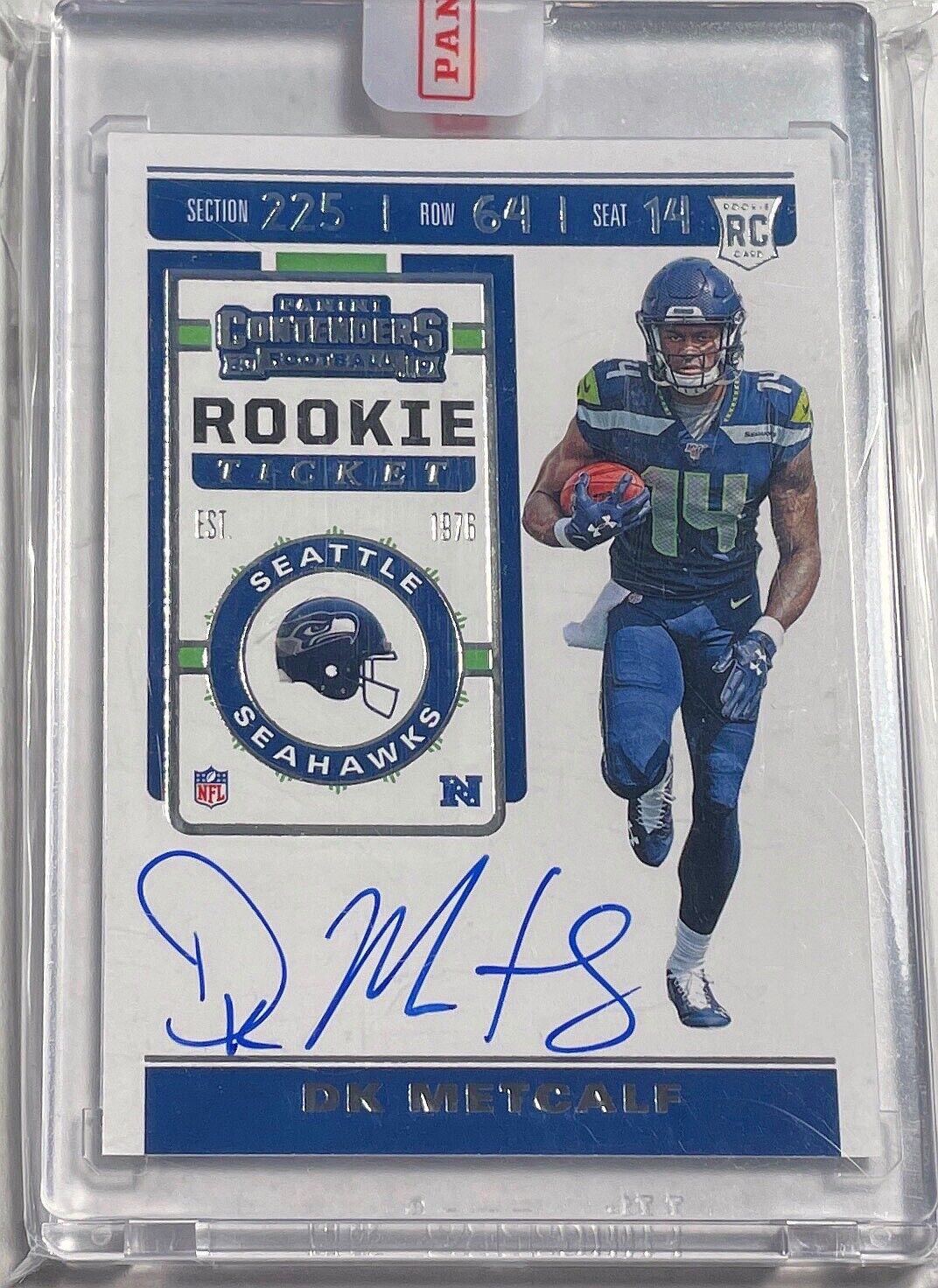 DK METCALF 2019 PANINI CONTENDERS ROOKIE TICKET ON CARD AUTO ROOKIE RC #110