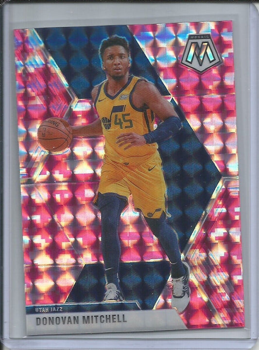 DONOVAN MITCHELL 2019-20 PANINI MOSAIC CAMO PINK PRIZM JAZZ #13