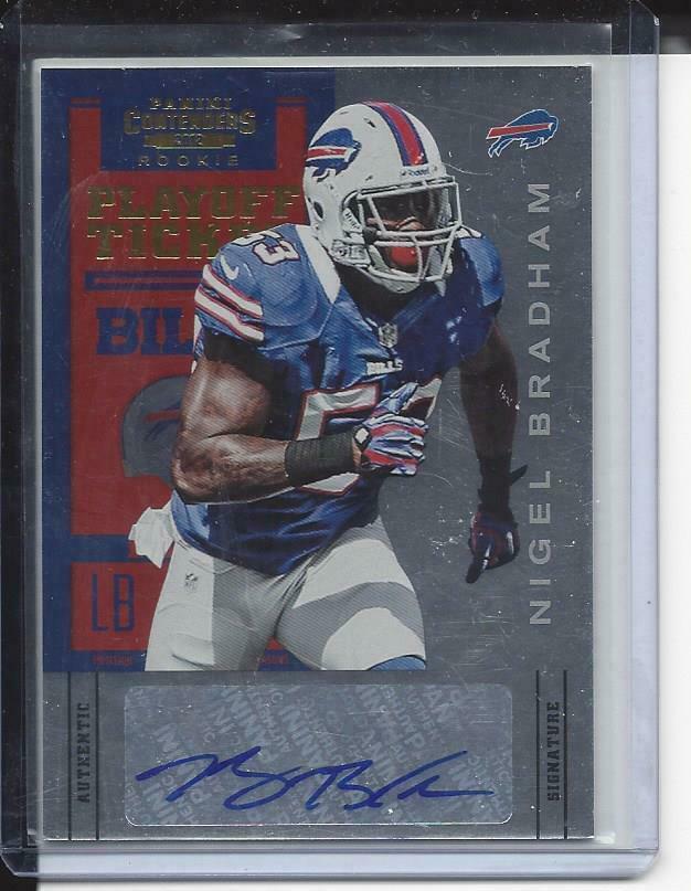 NIGEL BRADHAM 2012 CONTENDERS PLAYOFF TICKET BUFFALO BILLS AUTO RC #D 39/99