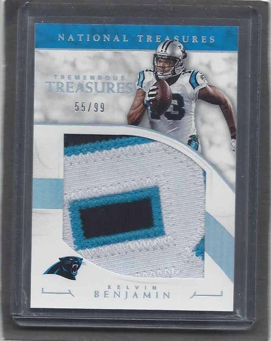 KELVIN BENJAMIN 2016 NATIONAL TREASURES JUMBO 3 COLOR PANTHERS PATCH #D 55/99