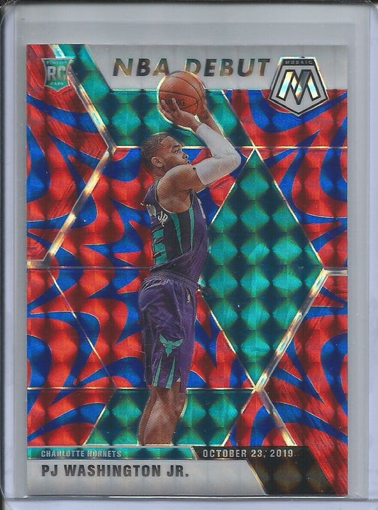 PJ WASHINGTON 2019-20 PANINI MOSAIC NBA DEBUT REACTIVE BLUE PRIZM ROOKIE RC #278
