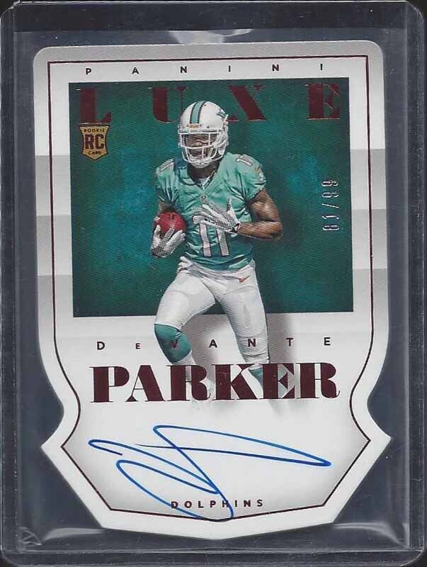 DEVANTE PARKER 2015 PANINI LUXE DIE CUT RED ON CARD ROOKIE AUTO RC #D /99