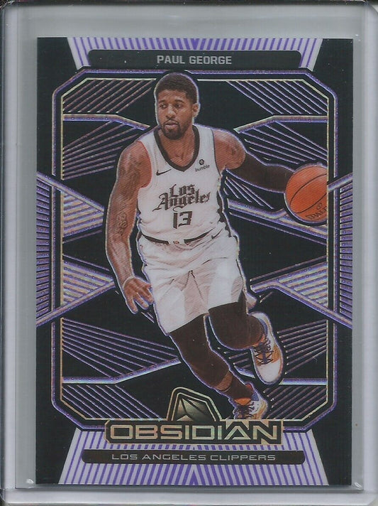 PAUL GEORGE 2019-20 PANINI OBSIDIAN ELECTRIC ETCH PURPLE #D 74/75