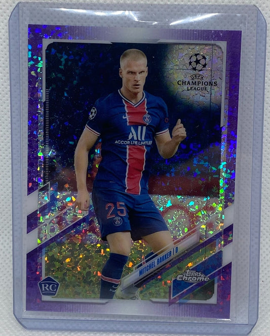 MITCHELL BAKKER 2020-21 TOPPS CHROME CHAMPIONS PURPLE DIAMOND REFRACTOR RC /250