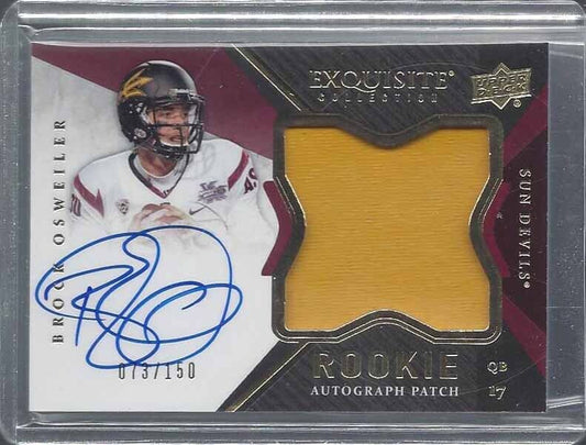 BROCK OSWEILER 2012 UD EXQUISITE RPA ARIZONA STATE ROOKIE PATCH AUTO RC #D /150