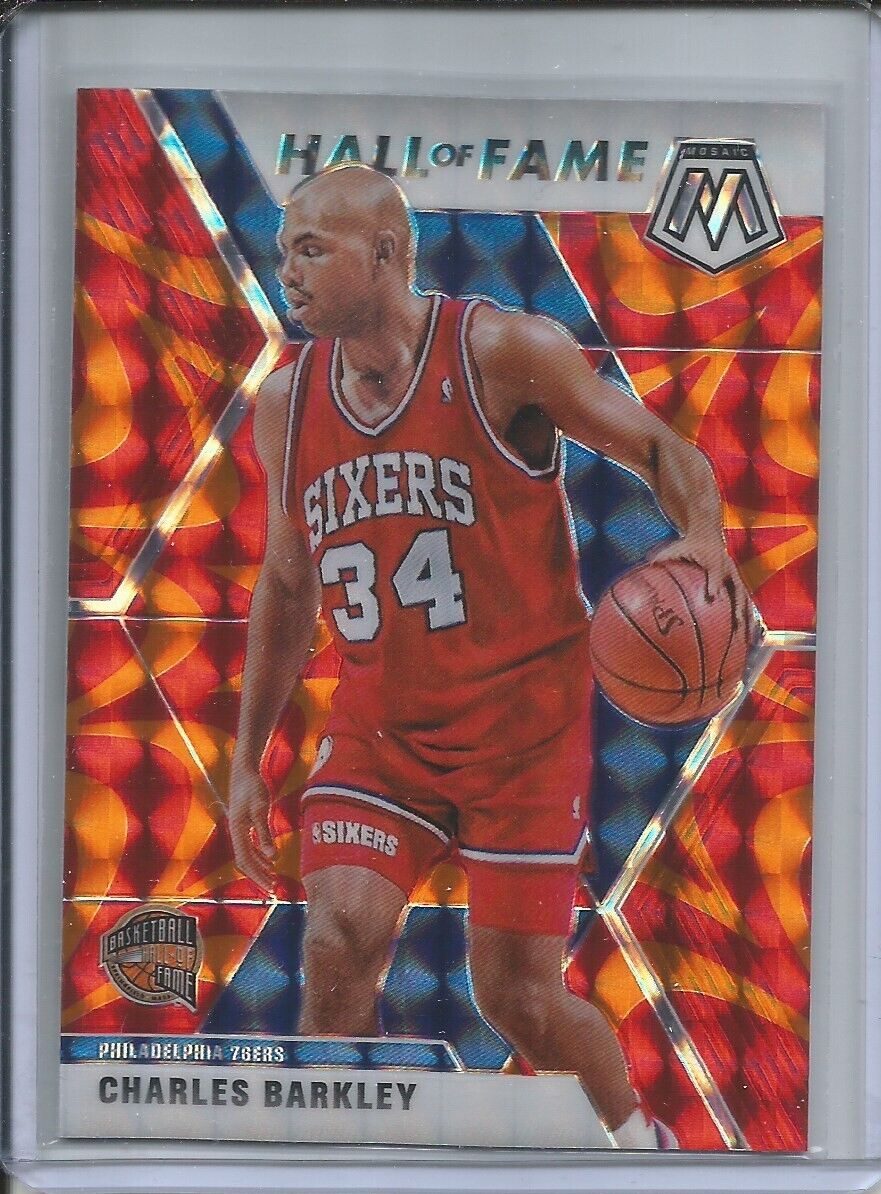 CHARLES BARKLEY 2019-20 PANINI MOSAIC HALL OF FAME REACTIVE ORANGE PRIZM #282