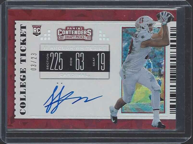 J.J. ARCEGA WHITESIDE 2019 CONTENDERS COLLEGE CRACKED ICE ON CARD AUTO RC #D /23