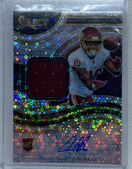 ANTONIO GANDY-GOLDEN 2020 PANINI SELECT SILVER DISCO PRIZM JERSEY AUTO RC #D /25