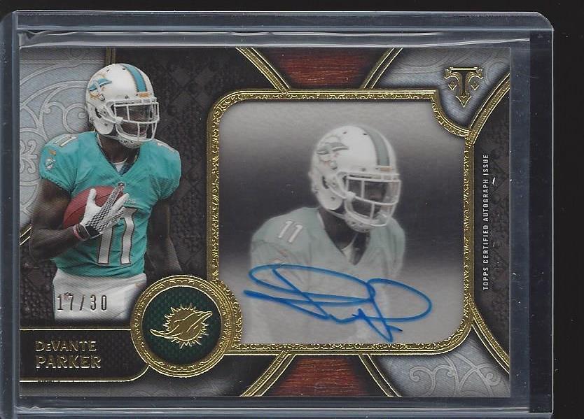 DEVANTE PARKER 2015 TOPPS TRIPLE THREADS TRANSPARENCIES ON CARD AUTO RC #D 17/30