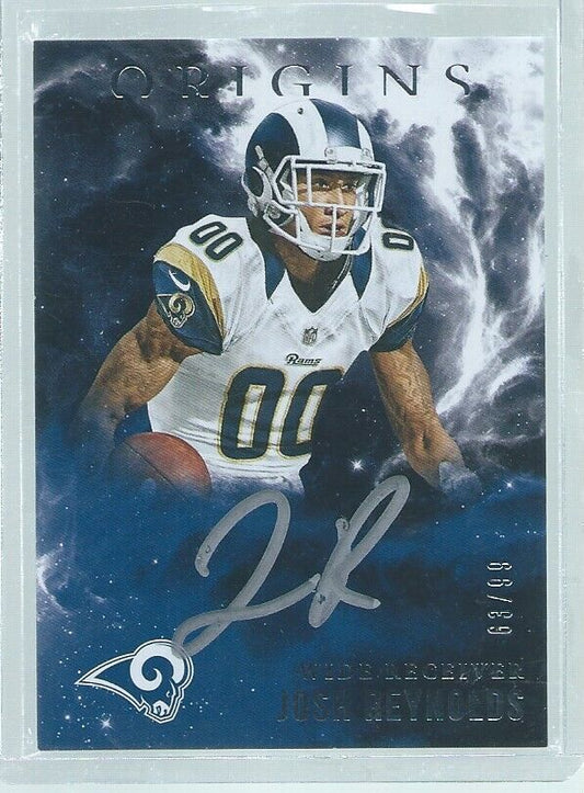 JOSH REYNOLDS 2017 PANINI ORIGINS BLACK SILVER INK ON CARD AUTO RC #D 63/99