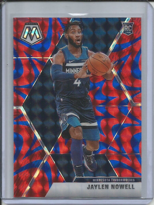 JAYLEN NOWELL 2019-20 PANINI MOSAIC REACTIVE BLUE PRIZM ROOKIE RC TWOLVES #212