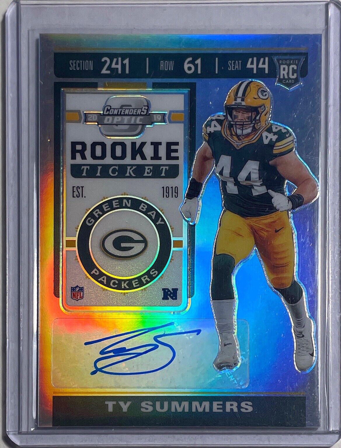 TY SUMMERS 2019 PANINI CONTENDERS OPTIC ROOKIE TICKET AUTO SILVER PRIZM RC #195