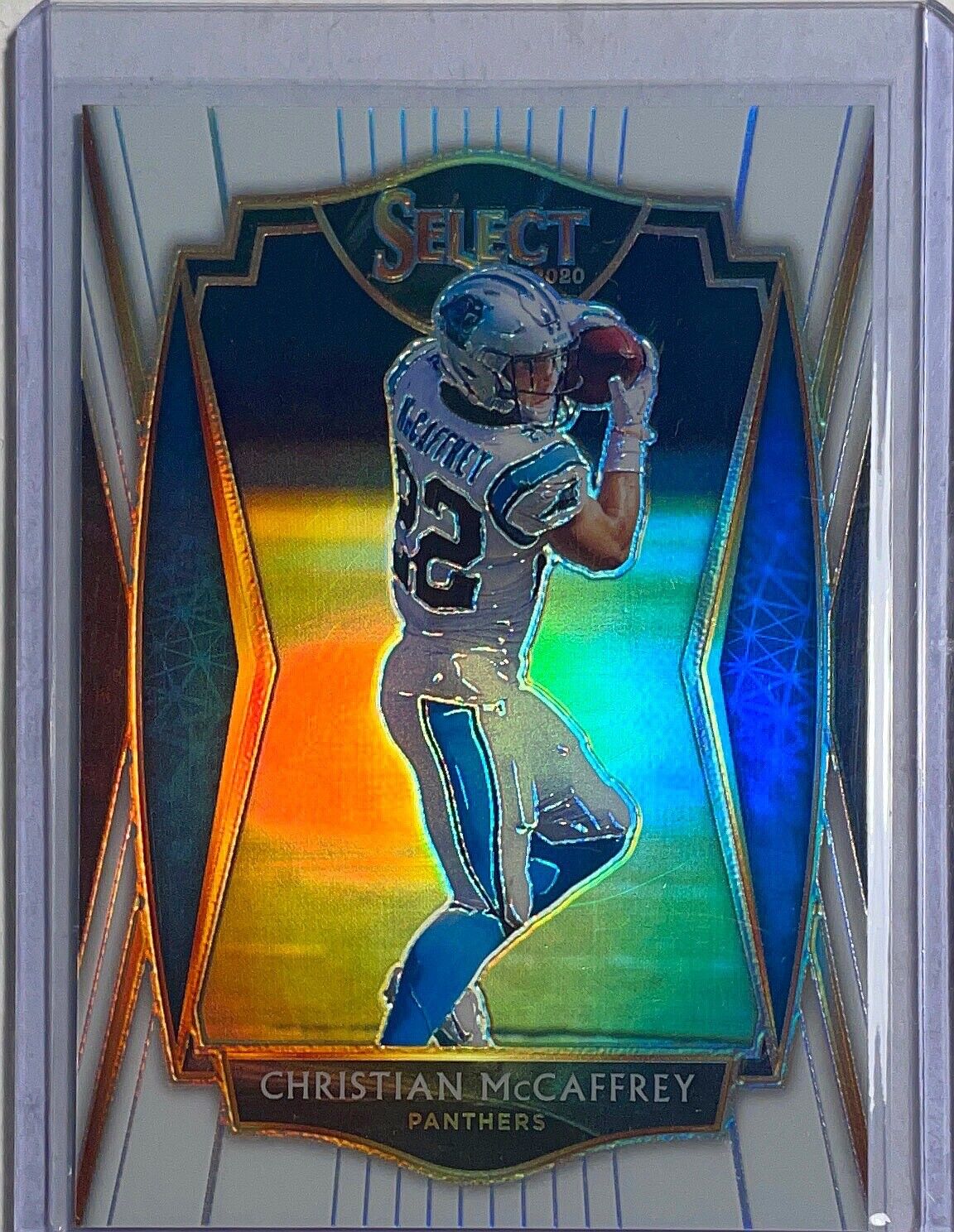 CHRISTIAN MCCAFFREY 2020 PANINI SELECT PREMIER LEVEL WHITE PRIZM #D 26/35