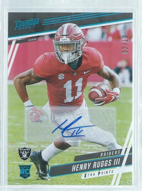 HENRY RUGGS III 2020 PANINI PRESTIGE XTRA POINTS PLATINUM AUTO RC #D 2/10