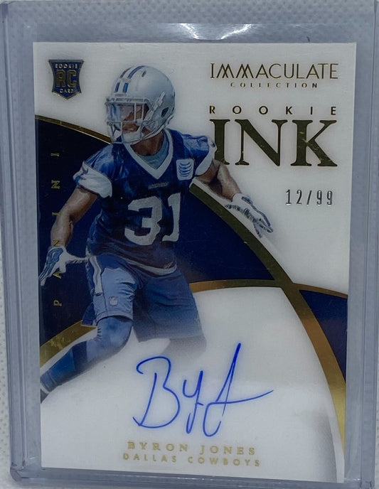BYRON JONES 2105 PANINI IMMACULATE ROOKIE INK ON CARD AUTO RC #D 12/99