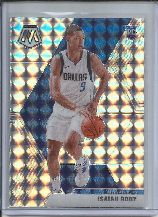 ISAIAH ROBY 2019-20 PANINI MOSAIC SILVER WAVE PRIZM ROOKIE RC MAVERICKS #232