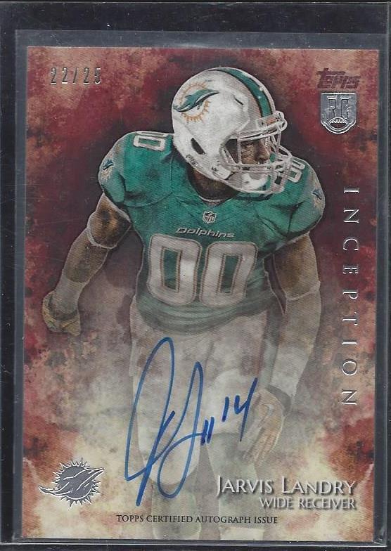 JARVIS LANDRY 2014 TOPPS INCEPTION RED ON CARD ROOKIE AUTO RC #D 22/25