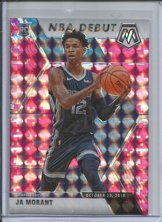 JA MORANT 2019-20 PANINI MOSAIC CAMO PINK PRIZM NBA DEBUT ROOKIE RC #274