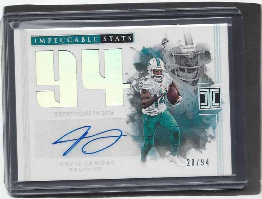 JARVIS LANDRY 2017 PANINI IMPECCABLE STATS AUTO #D 20/94