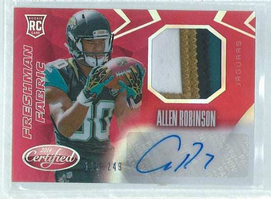 ALLEN ROBINSON 2014 CERTIFIED FRESHMAN FABRIC 4-COLOR PATCH AUTO RED RC #D /249