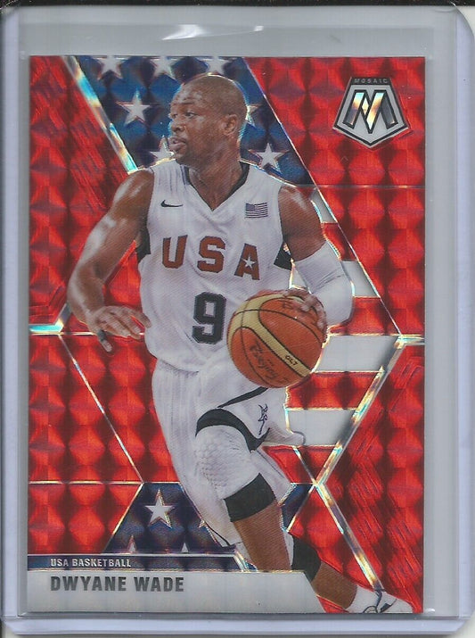 DWYANE WADE 2019-20 PANINI MOSAIC RED PRIZM USA #259