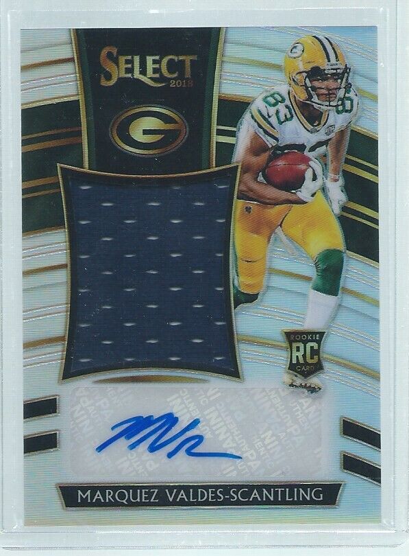 MARQUEZ VALDES-SCANTLING 2018 SELECT PRIZM JERSEY AUTO RC #D 57/99