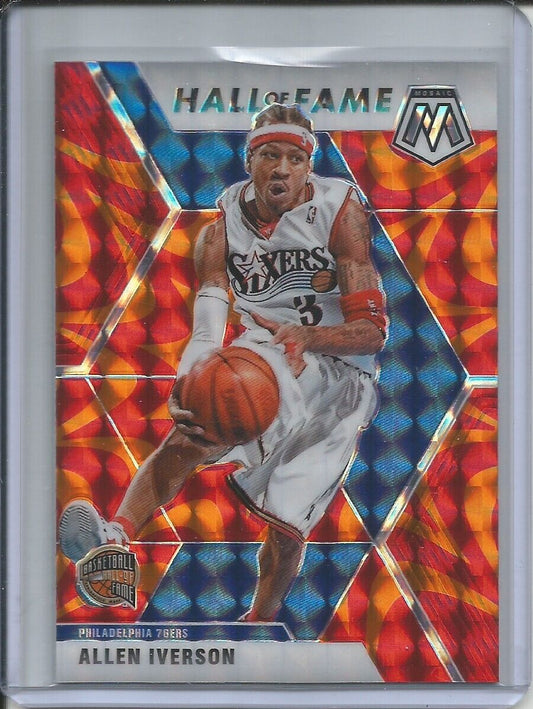 ALLEN IVERSON 2019-20 PANINI MOSAIC HALL OF FAME REACTIVE ORANGE PRIZM #287
