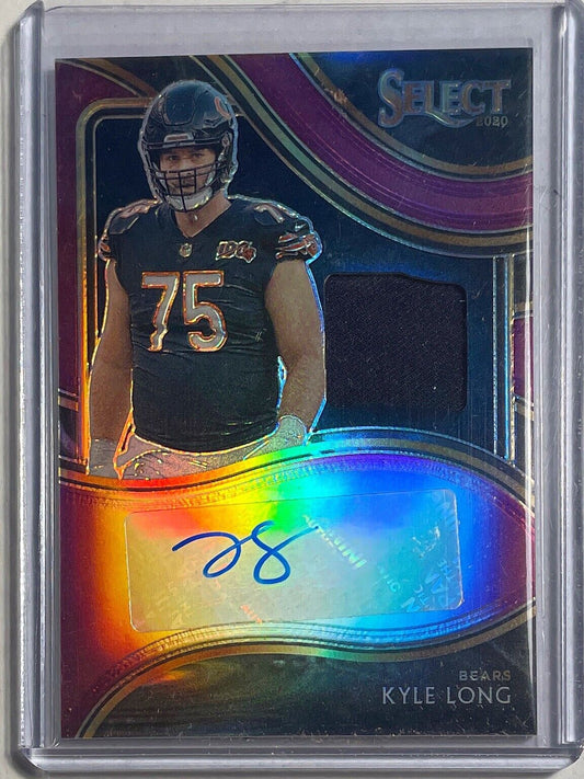 KYLE LONG 2020 PANINI SELECT JERSEY AUTO PURPLE PRIZM #D 01/49