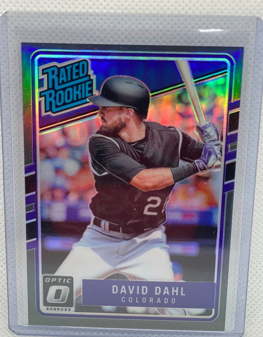 DAVID DAHL 2017 PANINI OPTIC DONRUSS BLACK HOLO PRIZM RC #D 05/25