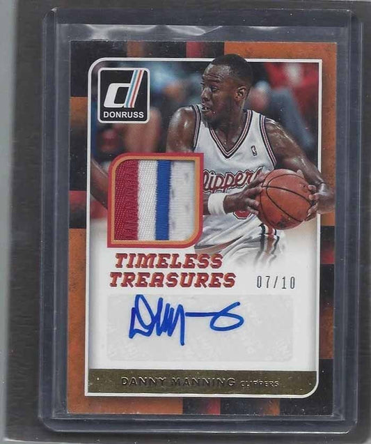 DANNY MANNING 2015-16 DONRUSS TIMELESS TREASURES 3 COLOR CLIPPERS PATCH AUTO /10