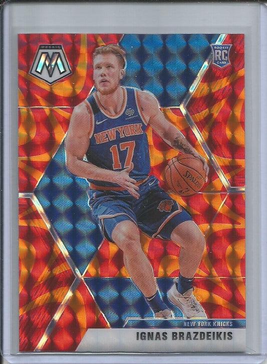 IGNAS BRAZDEIKIS 2019-20 PANINI MOSAIC REACTIVE ORANGE PRIZM ROOKIE RC #242