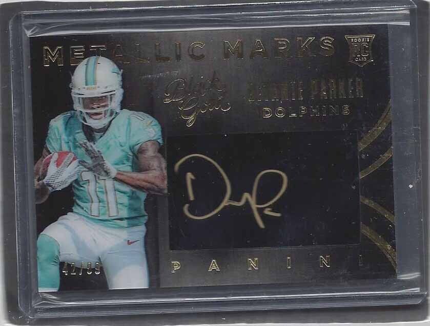 DEVANTE PARKER 2015 PANINI BLACK GOLD METALLIC MARKS ON CARD AUTO RC #D 42/99